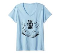 Donna Divertente Gioco di torneo di Cornhole Giocatore Campione per Uomini Donne Maglietta con Collo a V