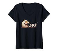 Donna Divertente Golfista di Halloween Maglietta con Collo a V