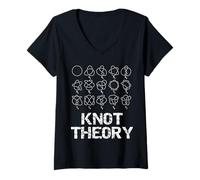 Donna Divertente Insegnante di topologia della Geometria della Matematica della Teoria del Nodo Nerd Maglietta con Collo a V