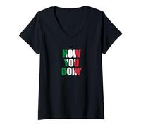 Donna Divertente italiano detto italiano italiano slang come fai Maglietta con Collo a V