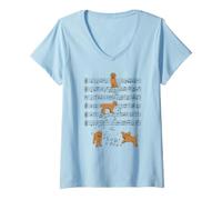 Donna Divertente Labradoodle Musica Giocare con Le Note Maglietta con Collo a V
