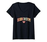 Donna Divertente Libro di Ossessione bibliofilo Amante della Passione Maglietta con Collo a V