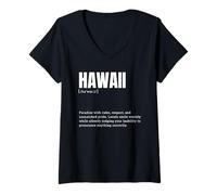 Donna Divertente Lo Stato delle Hawaii Defintion Vacation Maglietta con Collo a V