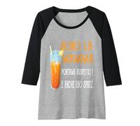 Donna Divertente Mamma Rispetto E Spritz per la Festa della Mamma Maglia con Maniche Raglan