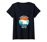 Donna Divertente Mammut Stone Age Ice Age Design Preistorico Maglietta con Collo a V