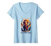 Donna Divertente Mammut Stone Age Ice Age Design Preistorico Maglietta con Collo a V