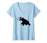 Donna Divertente Mammut Stone Age Ice Age Design Preistorico Maglietta con Collo a V