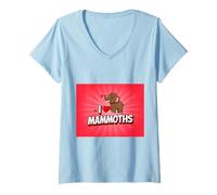 Donna Divertente Mammut Stone Age Ice Age Design Preistorico Maglietta con Collo a V