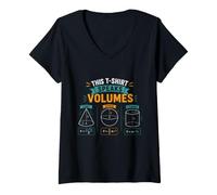 Donna Divertente Matematica Scienza Matematica Parlare Volumi Geometria Maglietta con Collo a V