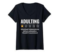 Donna Divertente Meme per Adulti valutazione a Una Stella Umorismo Sarcastico Maglietta con Collo a V