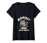 Donna Divertente Midnight Snack Hunter Maglietta con Collo a V