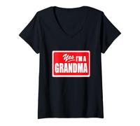 Donna Divertente Nuovo Prima Volta Nonna Nonna Nonna Nonni Bambino Maglietta con Collo a V