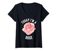 Donna Divertente Oggi Sono Una Rosa Maglietta con Collo a V