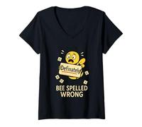 Donna Divertente ortografia Bee Fail Bambino Dotato Burnout Academic Trauma Maglietta con Collo a V