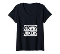 Donna Divertente pagliacci Joker dicendo frecce Minimalista Maglietta con Collo a V