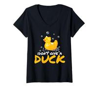 Donna Divertente paperella di Gomma I Don't Give A Duck Maglietta con Collo a V