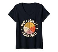 Donna Divertente perché perdo a Pickleball Chart Design per Pickleballer Maglietta con Collo a V
