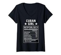 Donna Divertente Ragazza Cubana Donne orgogliose con Radici cubane Maglietta con Collo a V