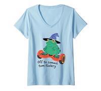 Donna Divertente Rana Che Dice di impegnarsi Tom Foolery Umorismo Donne Uomini Maglietta con Collo a V