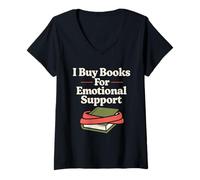 Donna Divertente Regalo per Gli Amanti dei Libri per i Lettori con troppi Libri Maglietta con Collo a V