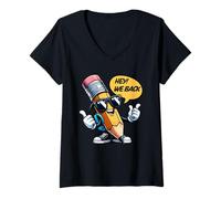 Donna Divertente Regalo per Il rientro a Scuola, per Adulti, Uomini, Donne, Bambini, Ragazzi e Ragazze Maglietta con Collo a V