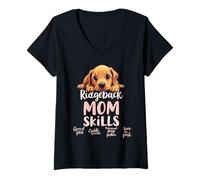 Donna Divertente Ridgeback Mamma Cane Rhodesian Ridgeback Mamma Humor Citazione Maglietta con Collo a V