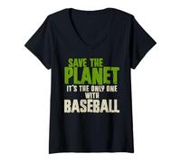 Donna Divertente Sarcasmo Citazione Ambiente Save The Planet Baseball Fan Maglietta con Collo a V