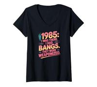 Donna Divertente Scherzo del 1985 per la Nostalgia della Generazione X Maglietta con Collo a V