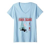 Donna Divertente schiaccianoci punteggio Finale Clara 1 Mouse King 0 Natale Maglietta con Collo a V