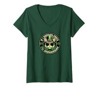 Donna Divertente se Shenan Once I'll Shenanigan St Patrick's Day Cat Maglietta con Collo a V