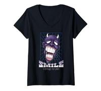 Donna Divertente Skate Board Design Graffiti Design Anni '90 Skater Maglietta con Collo a V