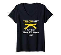 Donna Divertente, Sono Una Cintura Gialla ma Sono del Tipo Lean Six Sigma Maglietta con Collo a V