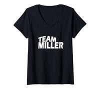 Donna Divertente Squadra Miller Maglietta con Collo a V