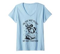 Donna Divertente sulla mia Strada per Ottenere la mia Merda Insieme Tartaruga & Racoon Maglietta con Collo a V