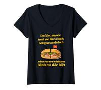 Donna Divertente vietnamita BANH MI DAC BIET (Speciale Banh Mi) Maglietta con Collo a V