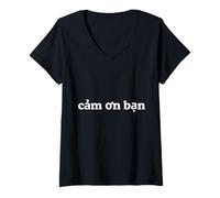 Donna Divertente vietnamita Cam ON Ban (Grazie) Maglietta con Collo a V