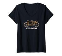 Donna Divertente Vintage Bike Meglio Insieme | Amante della bici Maglietta con Collo a V