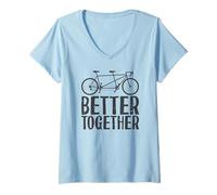 Donna Divertente Vintage Bike Meglio Insieme | Amante della bici Maglietta con Collo a V