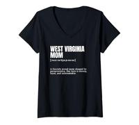 Donna Divertente West Virginia Mamma Definizione Longtail Parole Chiave Maglietta con Collo a V