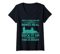 Donna Divertente Zaino da Rugby con Scritta Suck It Up Cupca, per Uomo e Maglietta con Collo a V