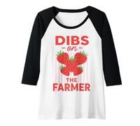 Donna Divertenti donne alla fragola di Dibs On The Farmer Maglia con Maniche Raglan