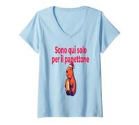 Donna Divertenti Frasi Natale Panettone Amanti Dolce Maglietta con Collo a V