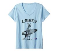 Donna Divertenti Occhiali da Sole Surfer Kangaroo Australia Crikey Maglietta con Collo a V