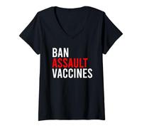 Donna Divertenti vaccini d'assalto al divieto Maglietta con Collo a V