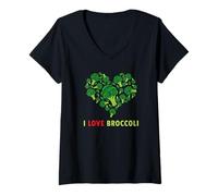 Donna Divertenti Verdure Paleo biologiche vegane Keto Love Broccoli per Bambini Maglietta con Collo a V