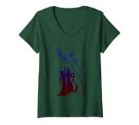 Donna Divine Raas Leela Con Radha E Krishna Camicia Maglietta con Collo a V
