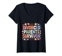 Donna Divorced Parents Survivor Child Healing Trauma - Maglietta con Collo a V