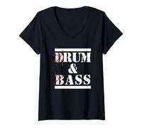 Donna Dnb Young List Design per i fan della musica del batterista Maglietta con Collo a V
