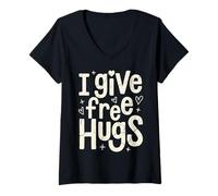 Donna Do abbracci Gratis! Regali Love Hugs in Omaggio Maglietta con Collo a V