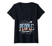 Donna Do I Look Like A People Person Introverso Sociale --- Maglietta con Collo a V